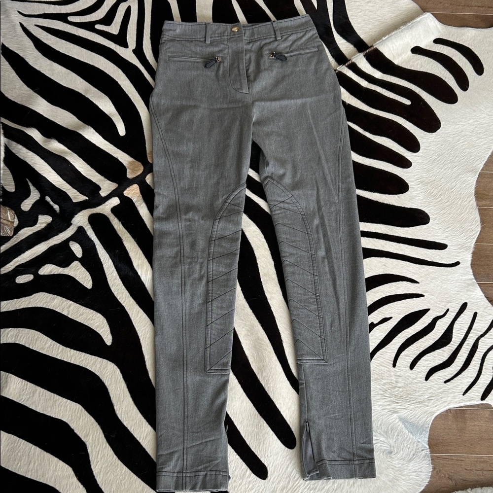 Burberry Gray Tailored Stretch Waistband Pants Equestrian ridingpants US 2
